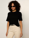Perfect Sweater Tee Black Petite Sizing