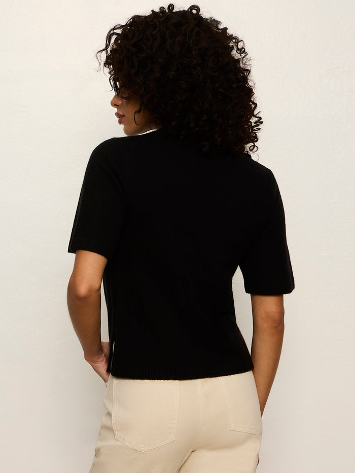 Perfect Sweater Tee Black Petite Sizing
