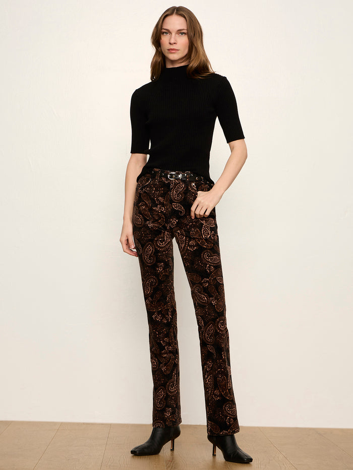 Play Date Corduroy Bootcut Pant Cocoa Paisley