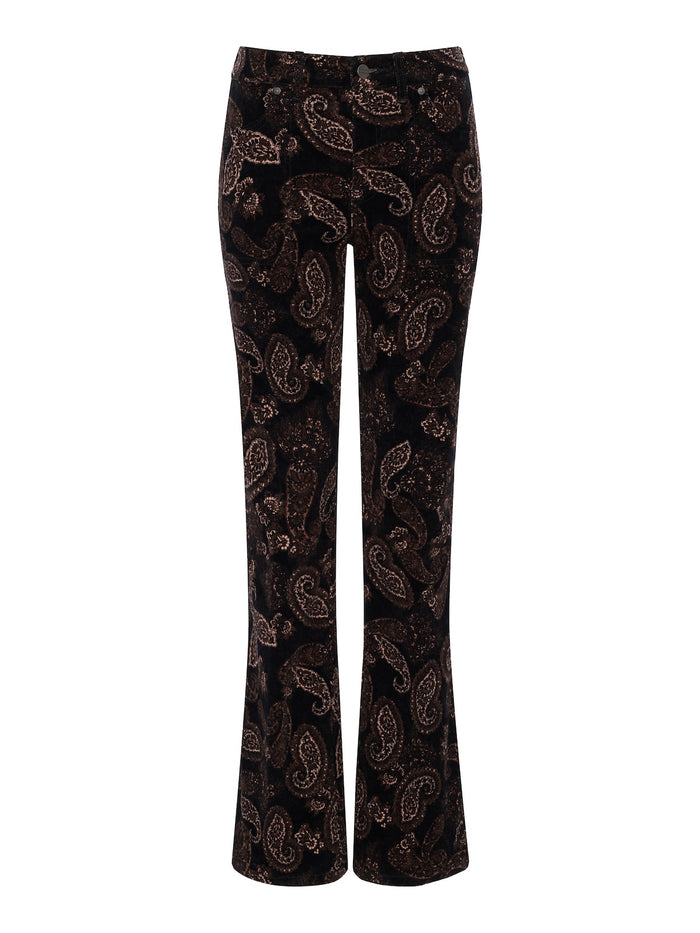 Play Date Corduroy Bootcut Pant Cocoa Paisley