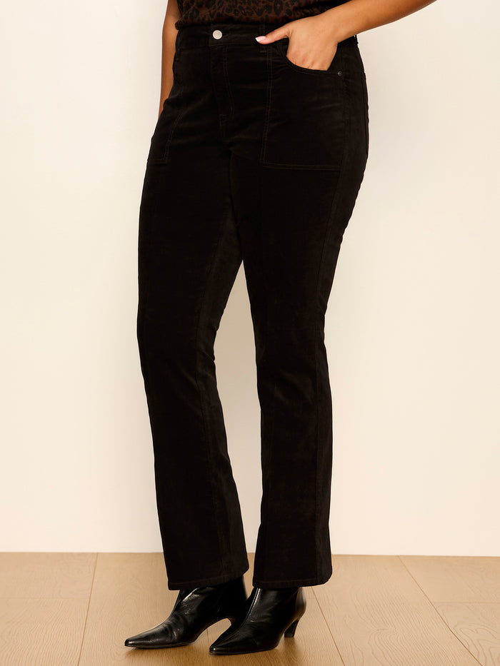 Play Date Velveteen Bootcut Pant Black Extended Sizing