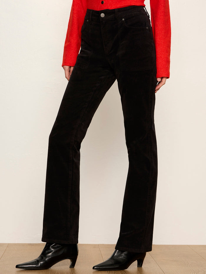 Play Date Velveteen Bootcut Pant Black Petite Sizing