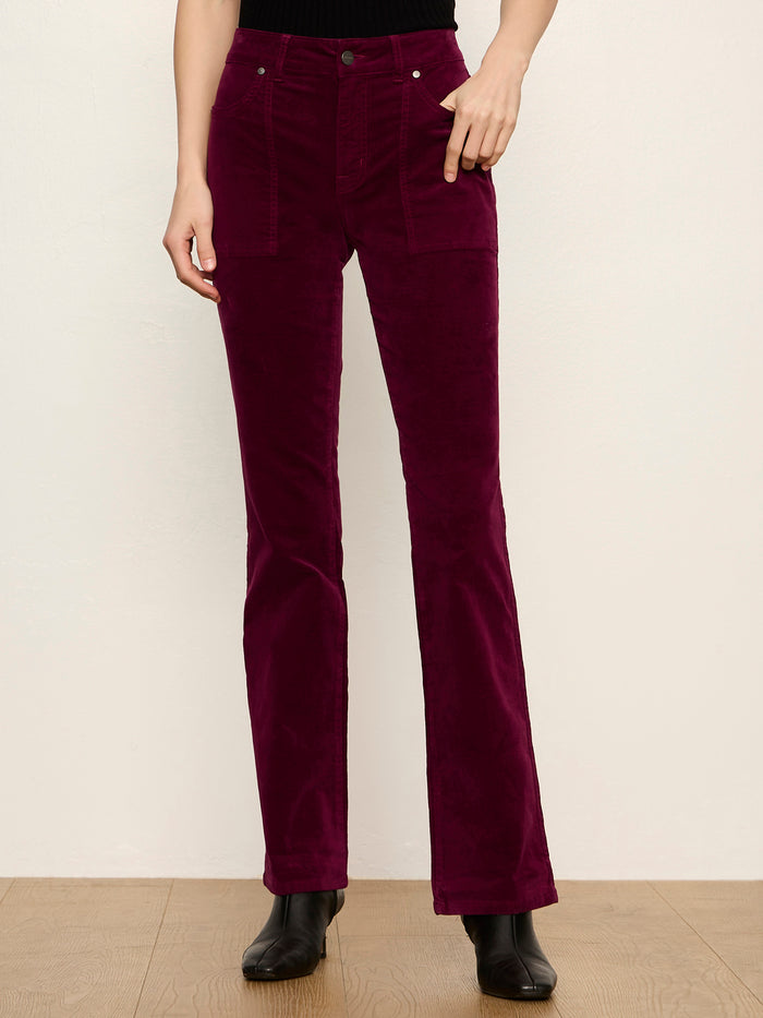 Play Date Velveteen Bootcut Pant Bordeaux