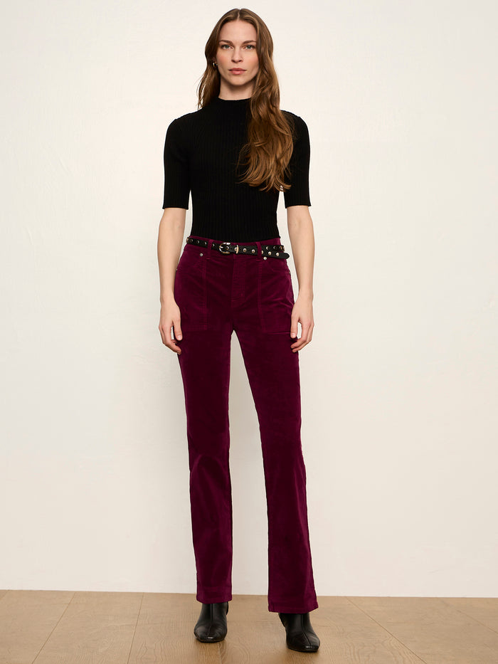 Play Date Velveteen Bootcut Pant Bordeaux