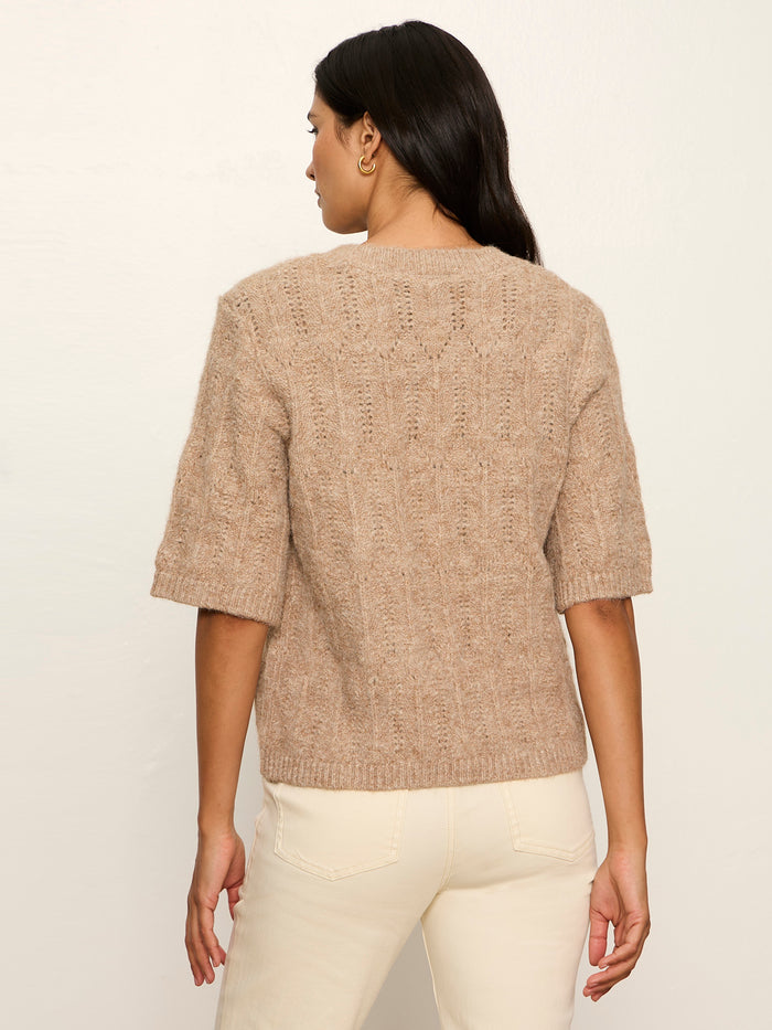 Pointelle Sweater Tee Heather Hazelnut