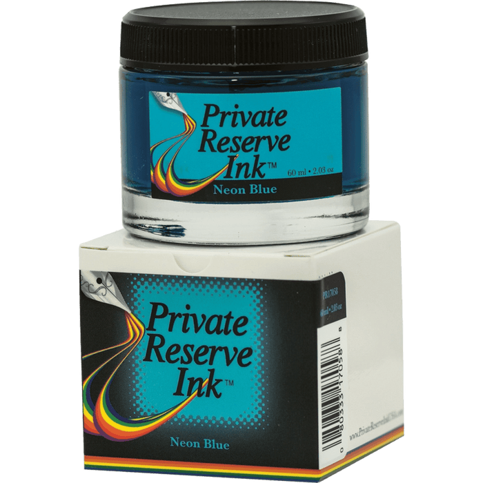 Private Reserve Ink Bottle - Neon Blue - 60ml - Pen Boutique Ltd