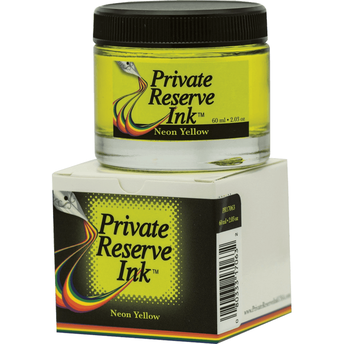 Private Reserve Ink Bottle - Neon Yellow - 60ml - Pen Boutique Ltd