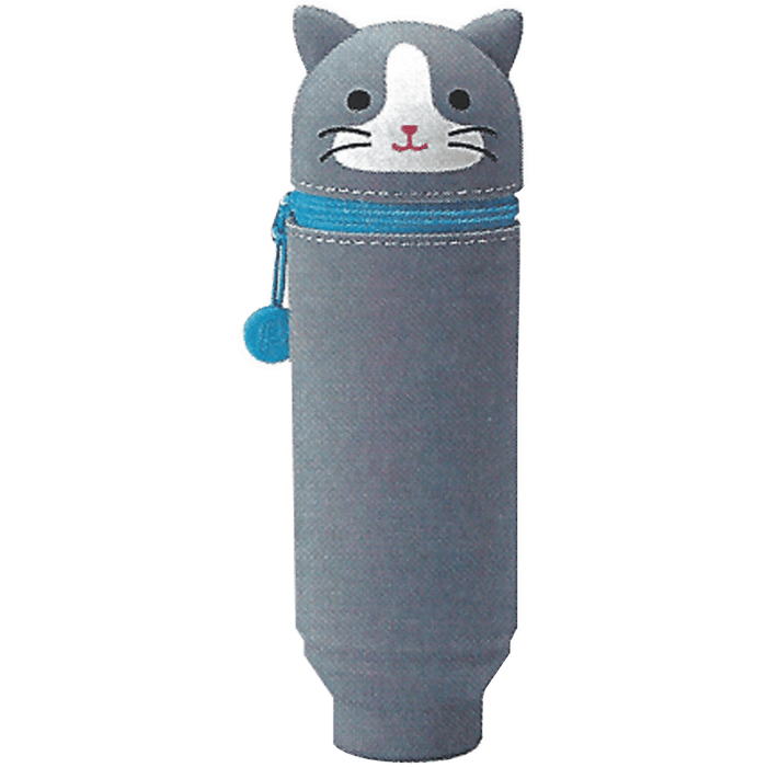 Punilabo Silicone Stand Up Pen Cases - Gray Cat - Pen Boutique Ltd