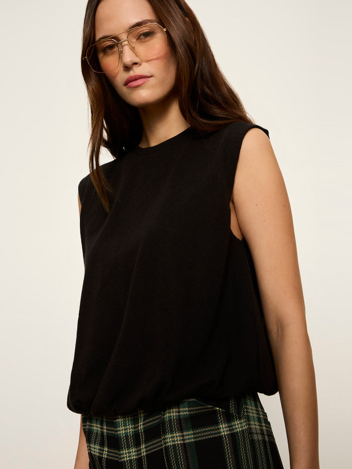Quinn Bubble Shell Tank Black
