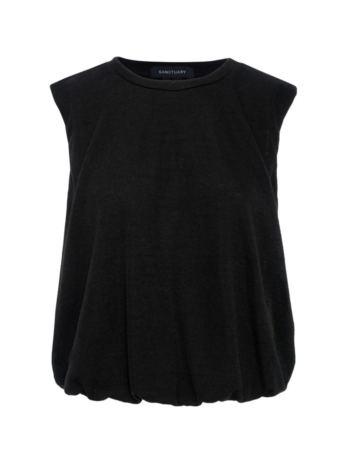 Quinn Bubble Shell Tank Black