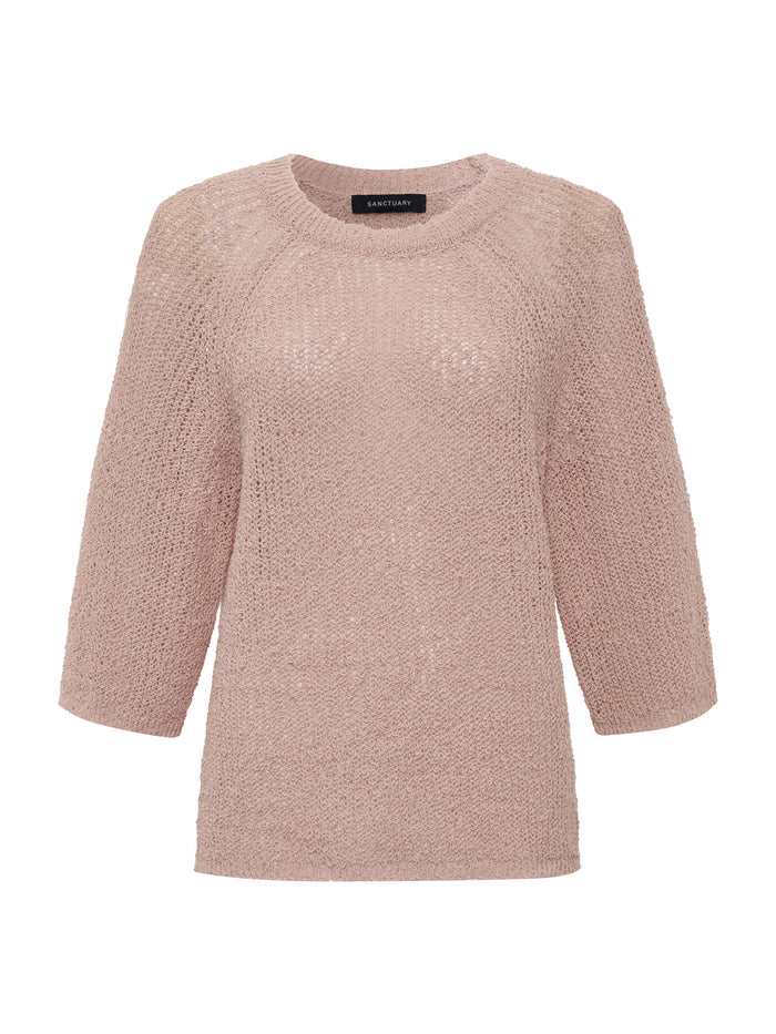 Raglan Sweater Tee Bleached Pink