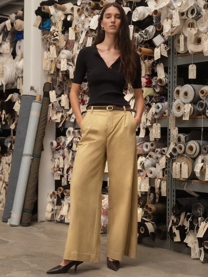 Reese Wide Leg Trouser Khaki