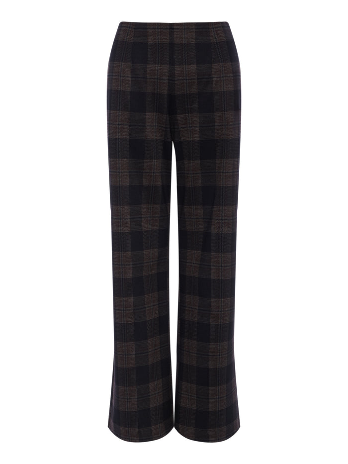 Relay Pull On Pant Espresso Plaid