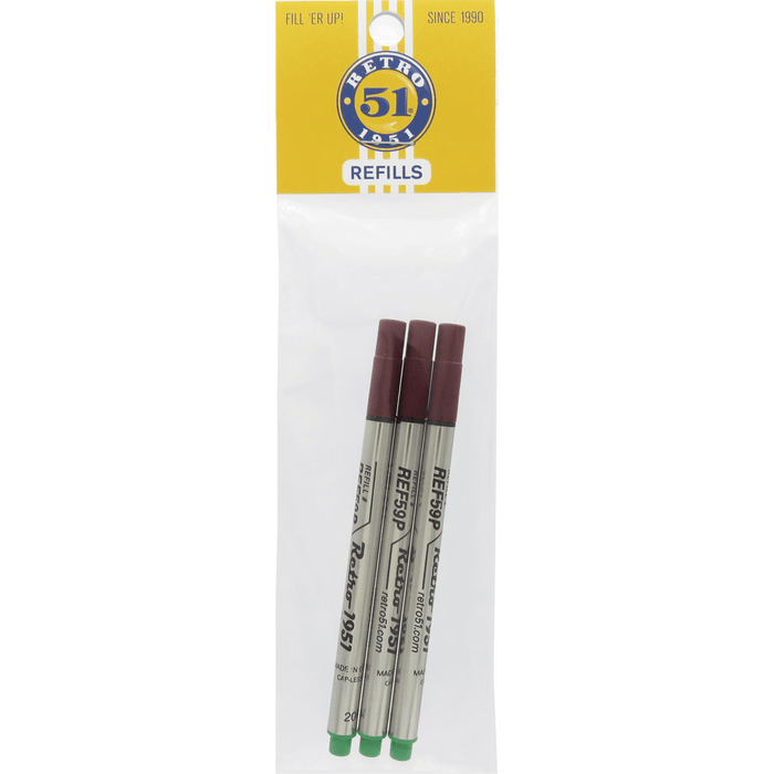 Retro 51 Rollerball Refills - Green - 3 per pack - Pen Boutique Ltd
