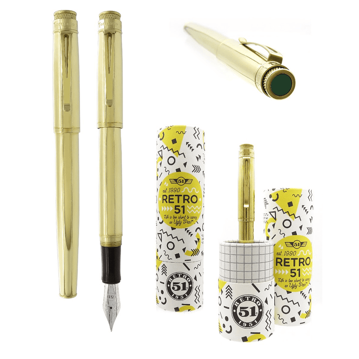 Retro 51 Tornado Fountain Pen - Raw Brass - Pen Boutique Ltd