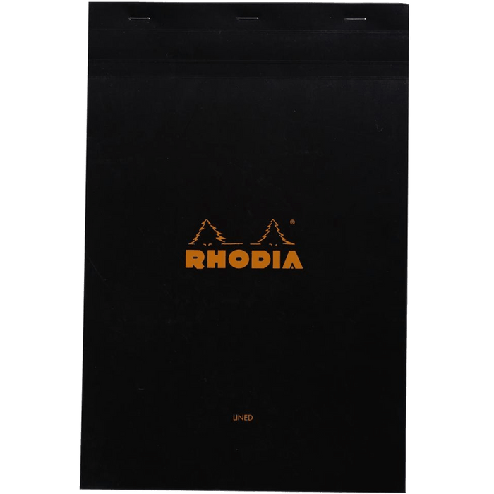 Rhodia Classic Notepads Top Staplebound 8 ¼ x 12 ½ Black - Lined - Pen Boutique Ltd