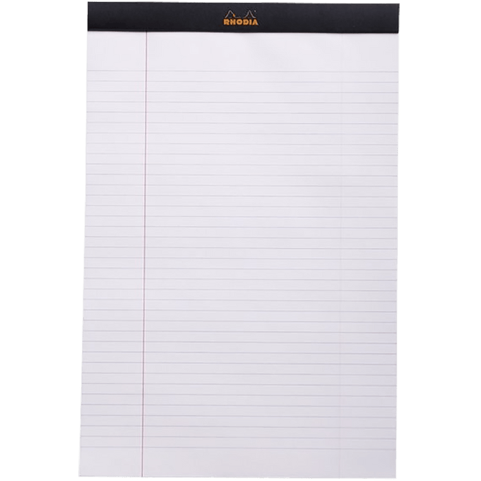 Rhodia Classic Notepads Top Staplebound 8 ¼ x 12 ½ Black - Lined - Pen Boutique Ltd