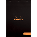 Rhodia Soft Cover Stapled Notepad Black The "R" 8 - Pen Boutique Ltd
