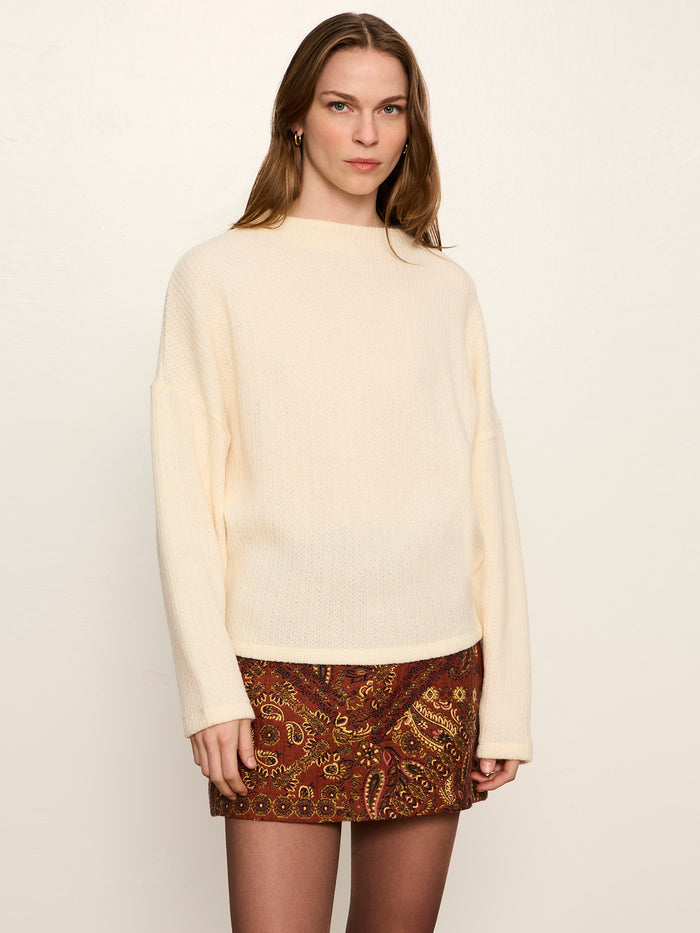 Ribbed Dolman Sweatshirt Bone