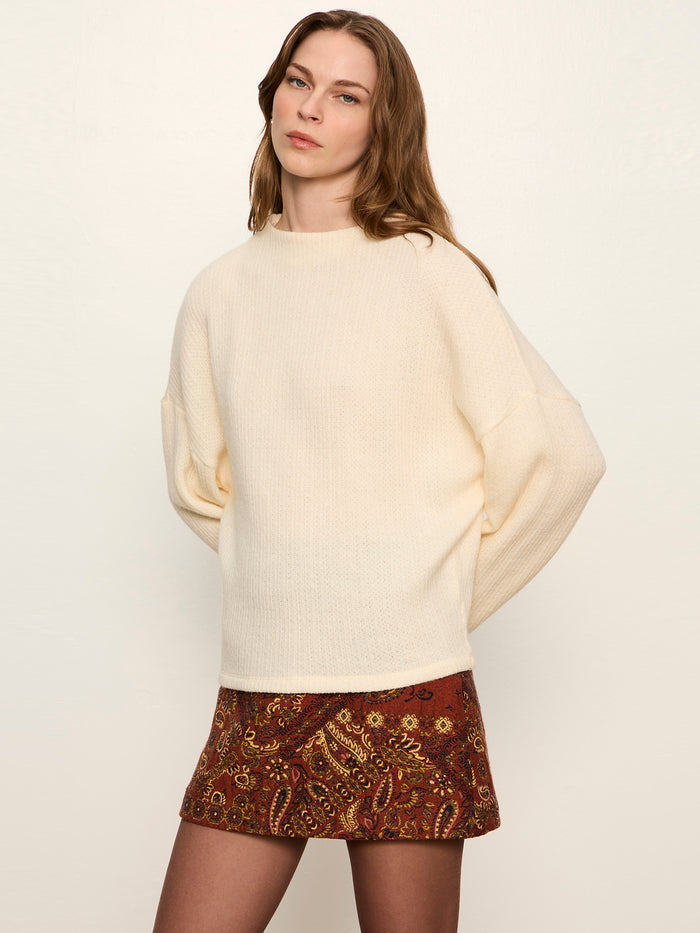 Ribbed Dolman Sweatshirt Bone
