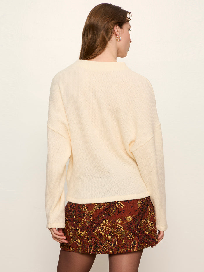 Ribbed Dolman Sweatshirt Bone