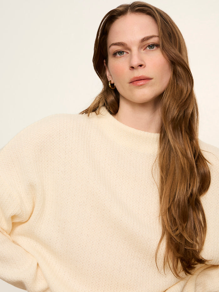 Ribbed Dolman Sweatshirt Bone