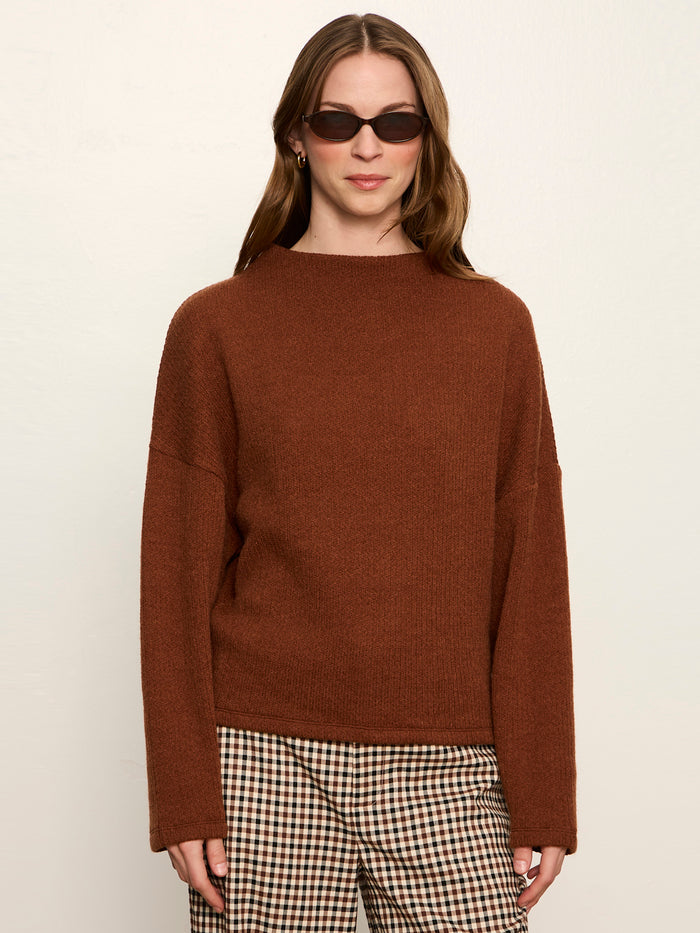 Ribbed Dolman Sweatshirt Burnt Cocoa