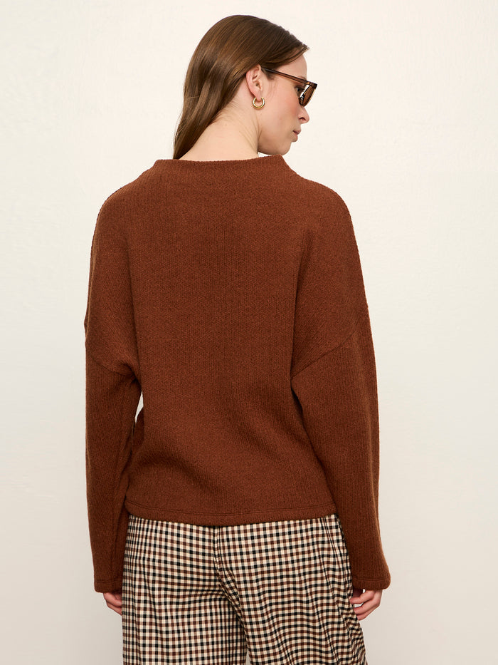 Ribbed Dolman Sweatshirt Burnt Cocoa