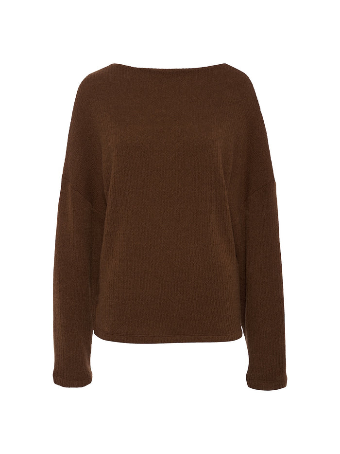 Ribbed Dolman Sweatshirt Burnt Cocoa