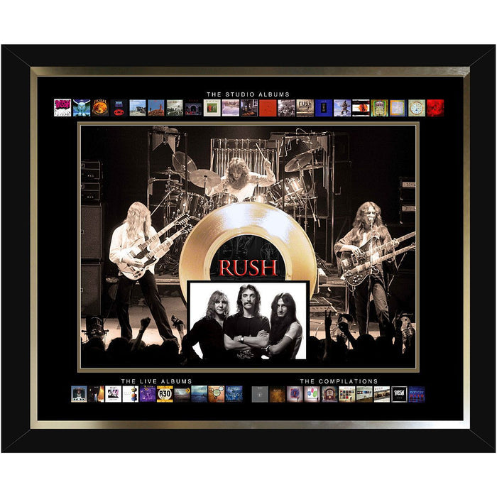 Rush Framed Album Collection Collage with Gold 45 Record