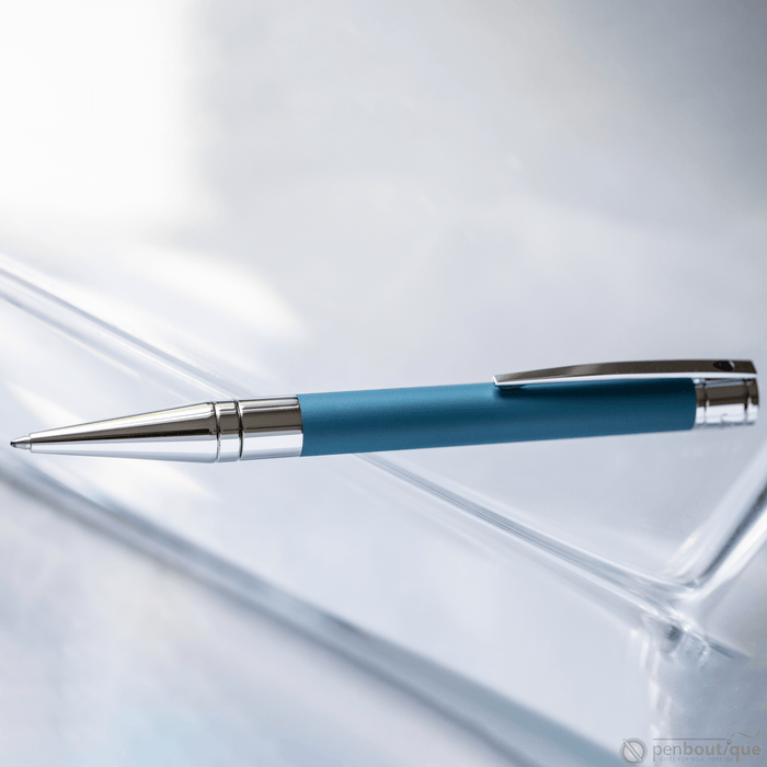 S T Dupont D - Initial Ballpoint Pen - Shark Blue - Pen Boutique Ltd