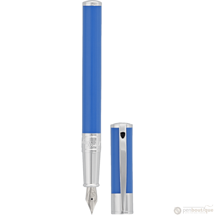 S T Dupont D - Initial Fountain Pen - Electric Blue - Pen Boutique Ltd