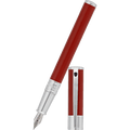 S T Dupont D - Initial Fountain Pen - Scarlet Red - Pen Boutique Ltd