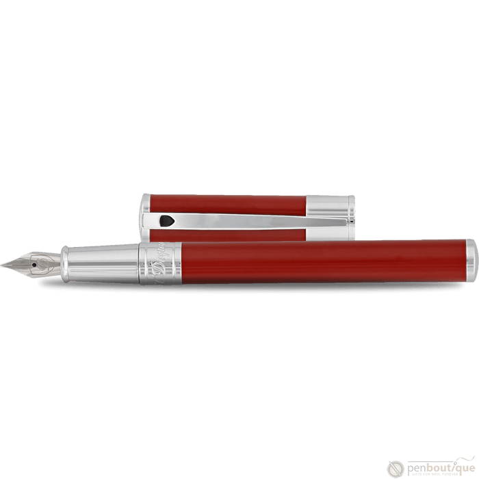 S T Dupont D - Initial Fountain Pen - Scarlet Red - Pen Boutique Ltd