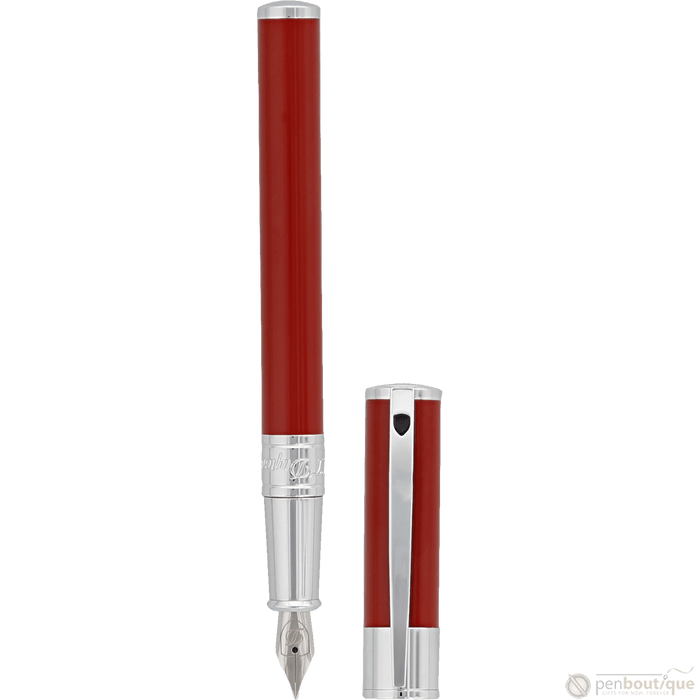 S T Dupont D - Initial Fountain Pen - Scarlet Red - Pen Boutique Ltd