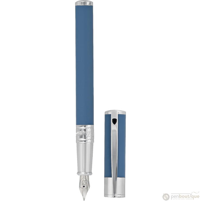 S T Dupont D - Initial Fountain Pen - Shark Blue - Pen Boutique Ltd