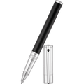 S T Dupont D-Initial Rollerball Pen - Chrome Trim - Noir - Pen Boutique Ltd