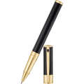 S T Dupont D-Initial Rollerball Pen - Gold Trim - Black - Pen Boutique Ltd