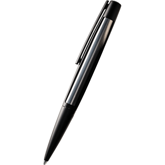 S T Dupont Defi Ballpoint Pen - Matte Black - Steel Trim - Pen Boutique Ltd