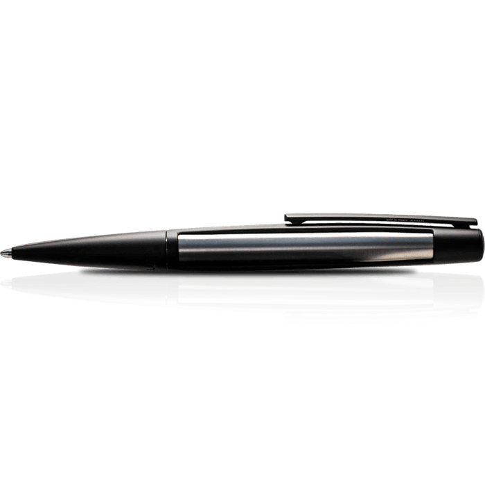S T Dupont Defi Ballpoint Pen - Matte Black - Steel Trim - Pen Boutique Ltd