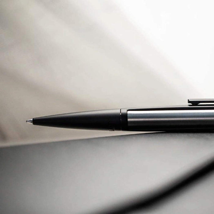 S T Dupont Defi Ballpoint Pen - Matte Black - Steel Trim - Pen Boutique Ltd