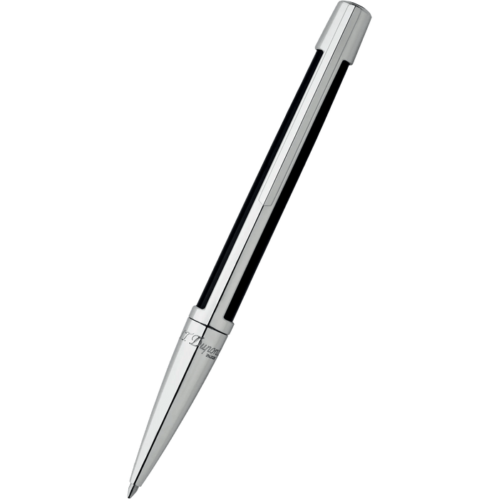 S T Dupont Defi Ballpoint Pen - Palladium Trim - Black - Pen Boutique Ltd