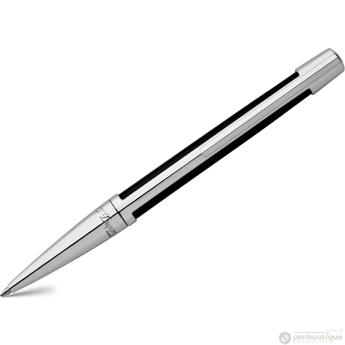 S T Dupont Defi Ballpoint Pen - Palladium Trim - Black - Pen Boutique Ltd