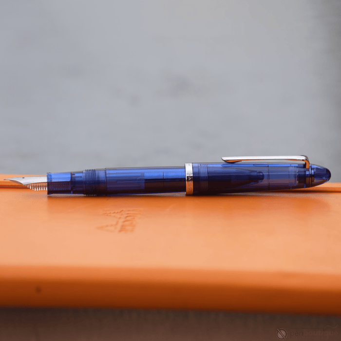 Sailor Compass 1911 Steel Fountain Pen Set - Transparent Blue - Pen Boutique Ltd