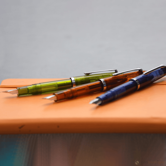 Sailor Compass 1911 Steel Fountain Pen Set - Transparent Blue - Pen Boutique Ltd