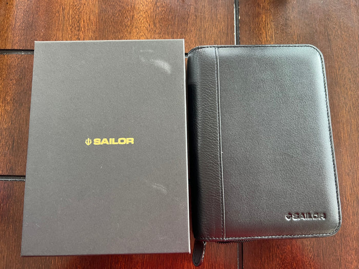 Sailor Leather Pen Case - Black ( 5 Pen Holder) - Pen Boutique Ltd