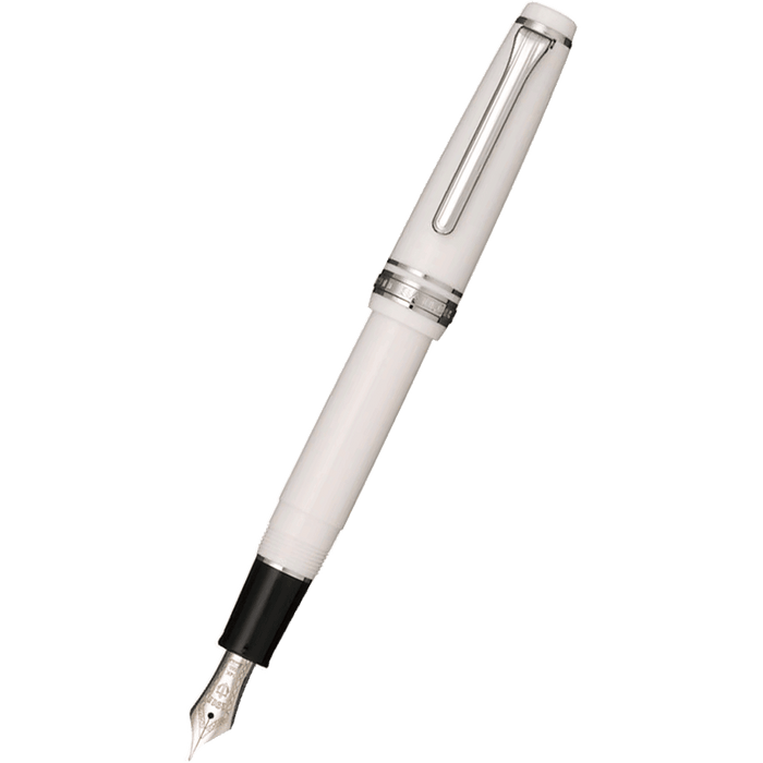 Sailor Professional Gear Fountain Pen - White - Silver Trim - Slim - Pen Boutique Ltd
