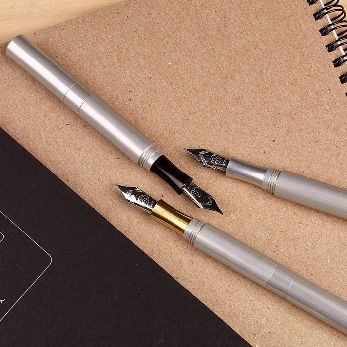 Schon DSGN The Pocket Six Fountain Pen - Silver Anodized Aluminium - Pen Boutique Ltd