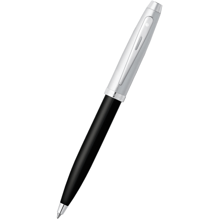 Sheaffer 100 Ballpoint Pen - Black - Chrome Trim - Pen Boutique Ltd