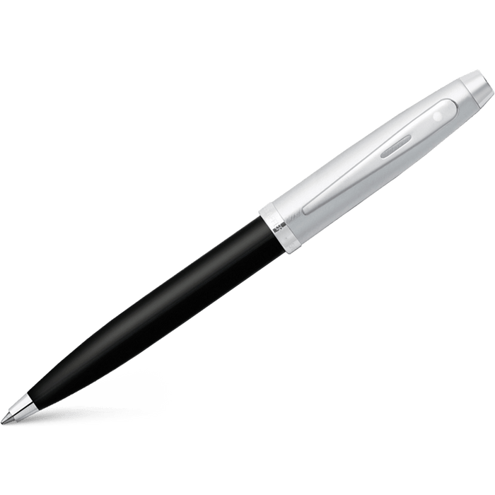 Sheaffer 100 Ballpoint Pen - Black - Chrome Trim - Pen Boutique Ltd